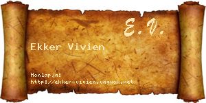 Ekker Vivien névjegykártya